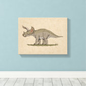 Krijt-dinosaurus Triceratops Canvas Afdruk (Insitu (Houten vloer))