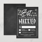 Krijt Eet Drink & Wees Getrouwd Bruiloft RSVP Kaar (Voorkant / Achterkant)