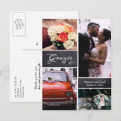 Krijt Foto Collage Landelijke Trouwdag "Grazie" Aankondigingskaart (Voorkant / Achterkant)