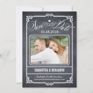 Krijt Frame Save The Date Kaart
