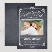 Krijt Frame Save The Date Kaart (Voorkant / Achterkant)
