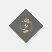 Krijt Geïnspireerd Monogram Krans Trouwservetten Servetten (Hoek)