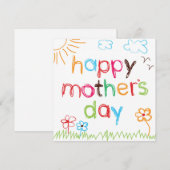 Krijt geschreven Moederdag Feestdagenkaart (Voorkant / Achterkant)