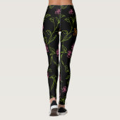 Krijt Getekende Rozen Achtergrond Leggings (Achterkant)