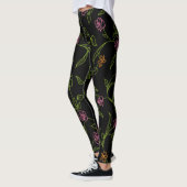 Krijt Getekende Rozen Achtergrond Leggings (Links)