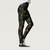 Krijt Getekende Rozen Achtergrond Leggings (Rechts)