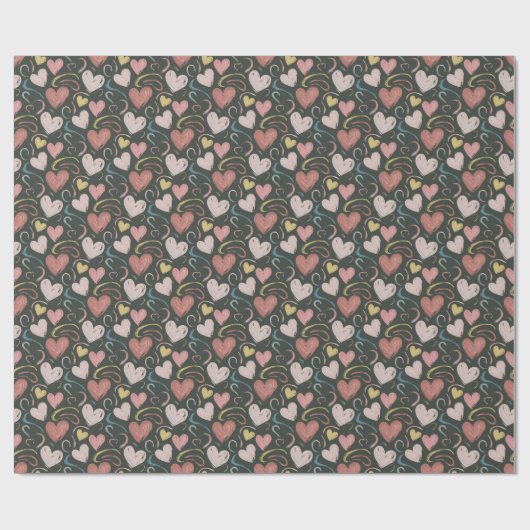 Krijt Hart Wrapping Papier (Vlak)