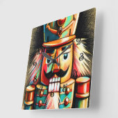 Krijt illustratie Kerst Notenkraker II Vierkante Klok (Hoek)