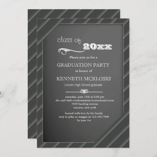 Krijt Jaar Afstuderen Invitation Kaart (Voorkant / Achterkant)