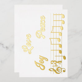 Krijt Liefde Vrede Muzieknotaties Prettig Kerstfee Folie Feestdagenkaart