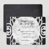 Krijt  Lijst Elegante bruiloft RSVP-kaart Kaart (Voorkant / Achterkant)