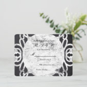 Krijt  Lijst Elegante bruiloft RSVP-kaart Kaart (Staand voorkant)