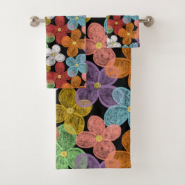 Krijt madeliefjes bad handdoek