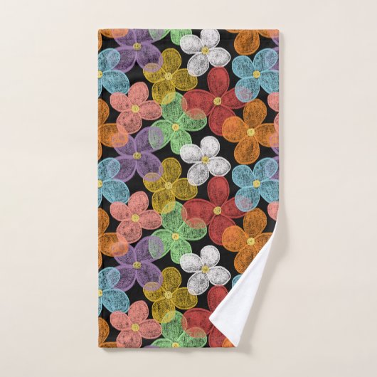 Krijt madeliefjes bad handdoek (Handdoek)