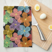 Krijt madeliefjes theedoek (Quarter Fold)