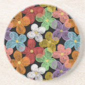 Krijt madeliefjes zandsteen onderzetter (Voorkant)