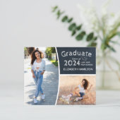 Krijt Middelbare School Foto Afstudeeraankondiging (Staand voorkant)