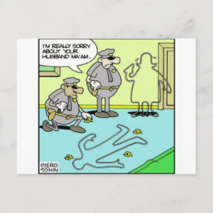 Krijt Omtrek Grappige Politie Cadeaus & Verzamelaa Briefkaart