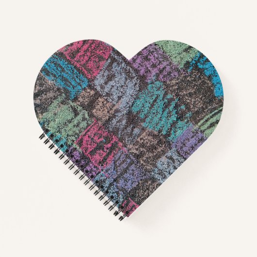 Krijt op de stoep kunst in geel wit paars notitieboek (Voorkant)