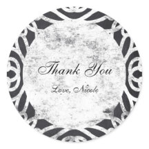 Krijt Oud Frame Bruids Shower Sticker Label