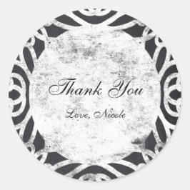 Krijt Oud Frame Bruids Shower Sticker Label