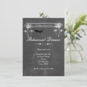 Krijt Palm Tree Bestemming Huwelijksrepetitie Kaar Kaart (Staand voorkant)