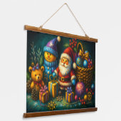 Krijt Tekenen Schattigee Kerstscène Speelgoed Orna Hangend Wandkleed (Gebogen)