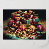 Krijt Tekening Kerst Beer Gift Snoep Ornament Folie Feestdagenkaart (Voorkant)