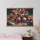 Krijt Tekening Kerst Beer Gift Snoep Ornament Hangend Wandkleed (Slaapkamer)