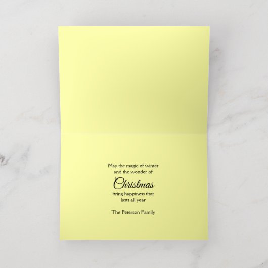 Krijt Tekening Kerstboom Kaarsengel Folie Feestdagenkaart (Binnenlaag)