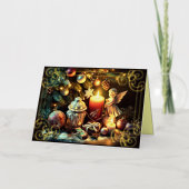 Krijt Tekening Kerstboom Kaarsengel Folie Feestdagenkaart (Voorkant)