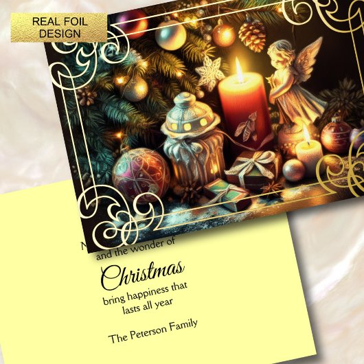 Krijt Tekening Kerstboom Kaarsengel Folie Feestdagenkaart