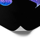 Krijt Tekening van Vis op Zwart Poster (Hoek)