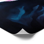 Krijt Tekening van Vis op Zwart V Poster (Hoek)