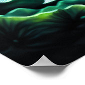 Krijt Tekening van Vis op Zwart VI Poster (Hoek)