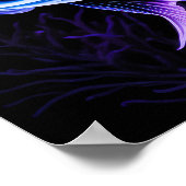 Krijt Tekening van Vissen op Zwart III Poster (Hoek)