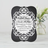 Krijt Vintage Frame Bruidsdouche Uitnodigingen (Staand voorkant)