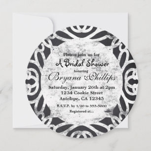 Krijt Vintage Frame Elegante Bruiloft Uitnodiginge Kaart