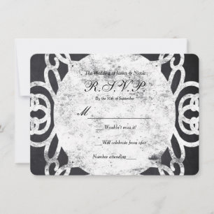 Krijt Vintage Frame Elegante Trouw RSVP Kaart