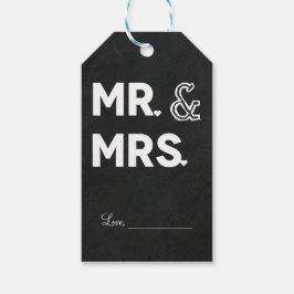 Krijt voor schoolbord Mr. & Mrs. Huwelijksbetrokke Cadeaulabel