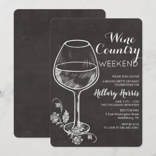 Krijt Wijnland Bruidsfeest Uitnodiging