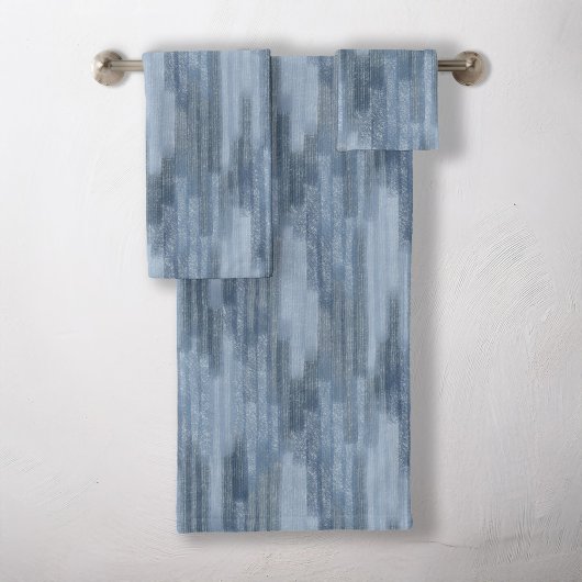 Krijtachtig Abstract in denimblauw Bad Handdoek