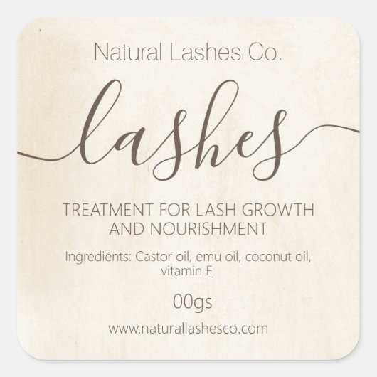 Krijtachtig  wenkbrauwverdikkingsmiddel vierkante sticker (Voorkant)