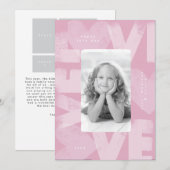 Krijtachtige Graffiti Leuke Roze Valentijn Fotokaa Feestdagenkaart (Voorkant / Achterkant)