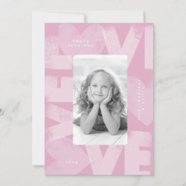 Krijtachtige Graffiti Leuke Roze Valentijn Fotokaa Feestdagenkaart