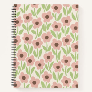 Krijtbloem Tuin Retro Pastel- Geïnspireerd Notitieboek