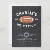 Krijtbord 1e verjaardag Football Party Kaart (Voorkant)