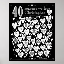 Krijtbord 40e verjaardagscadeau poster