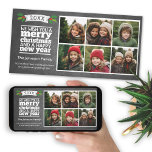 Krijtbord 6 Foto prettig kerstfeest gelukkig nieuw Feestdagenkaart<br><div class="desc">Een trendy en speelse kerstgroet met een fotocollage van 6 foto's.</div>