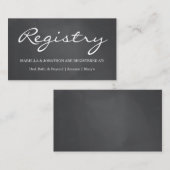 Krijtbord Achtergrond Gift Registry Enclosure Kaar Informatiekaartje (Voorkant / Achterkant)